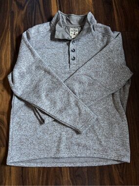 RedHead Men's Heathered Taupe Zip-Up Mock Neck Sweater